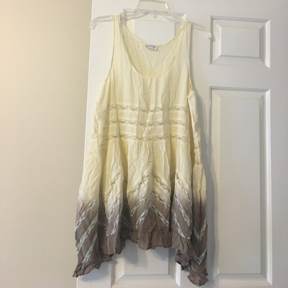 Free People Lace & Voile trapeze tank slip. Medium