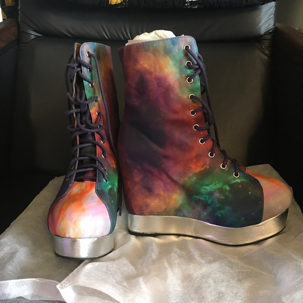 Black Milk x Jeffrey Campbell Rainbow Galaxy Boots
