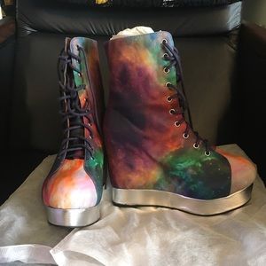 Black Milk x Jeffrey Campbell Rainbow Galaxy Boots