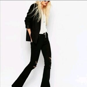 Asos Ripped Knee Flare Jeans