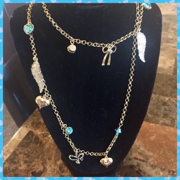 Betsey Johnson Heaven Sent Charm Necklace 32" - Picture 2 of 8