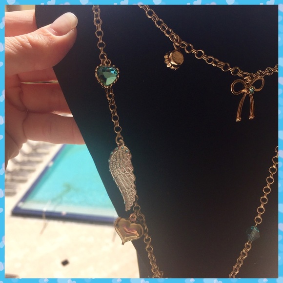 Betsey Johnson Heaven Sent Charm Necklace 32" - Picture 5 of 8