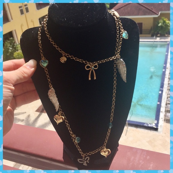 Betsey Johnson Heaven Sent Charm Necklace 32" - Picture 8 of 8