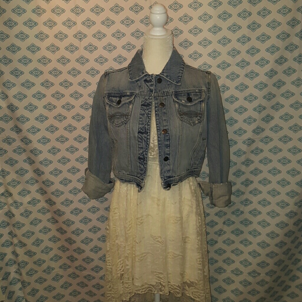 Distressed jean jacket