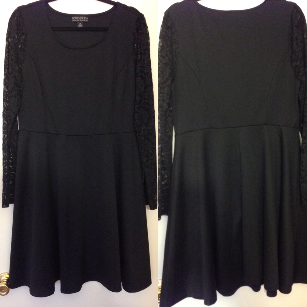 Forever 21 Black Lace Skater Dress