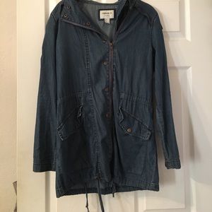 Light parka jacket in denim