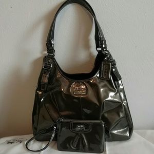 Coach Patent Pewter Maggie