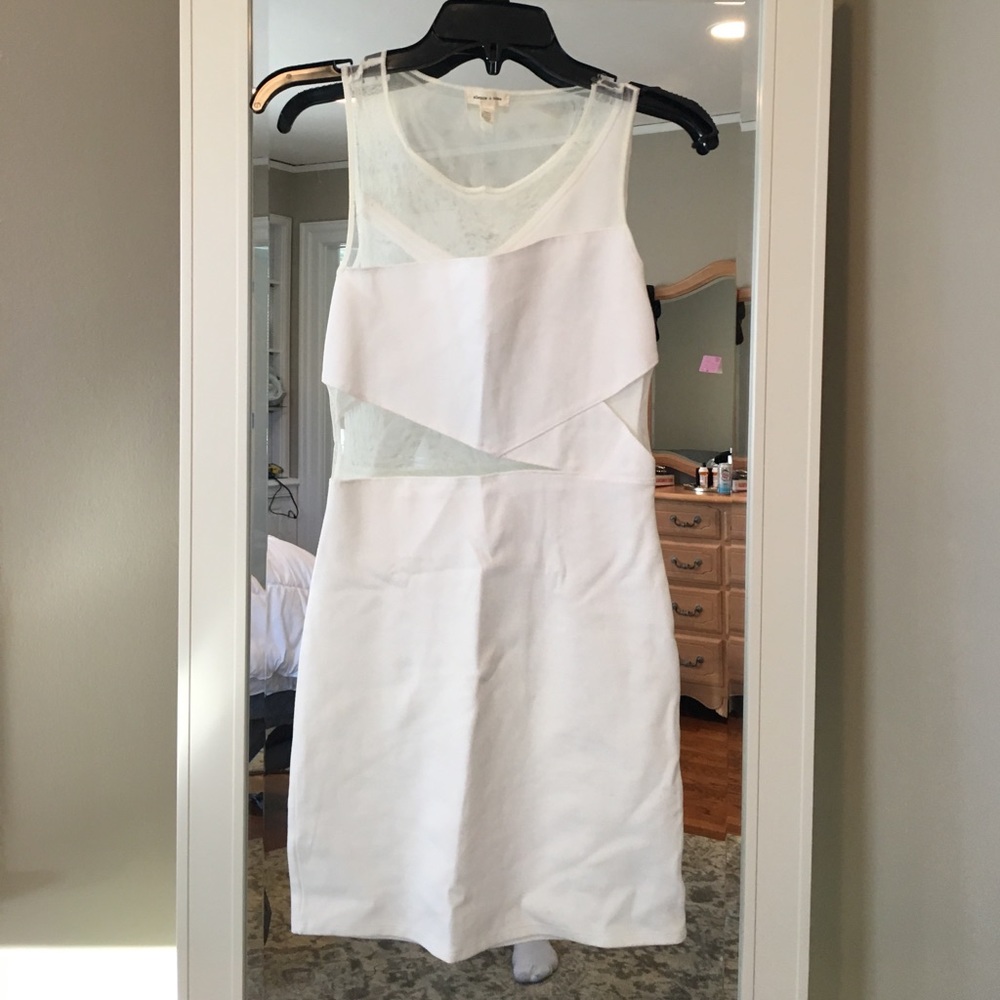 White cut out dress with lace