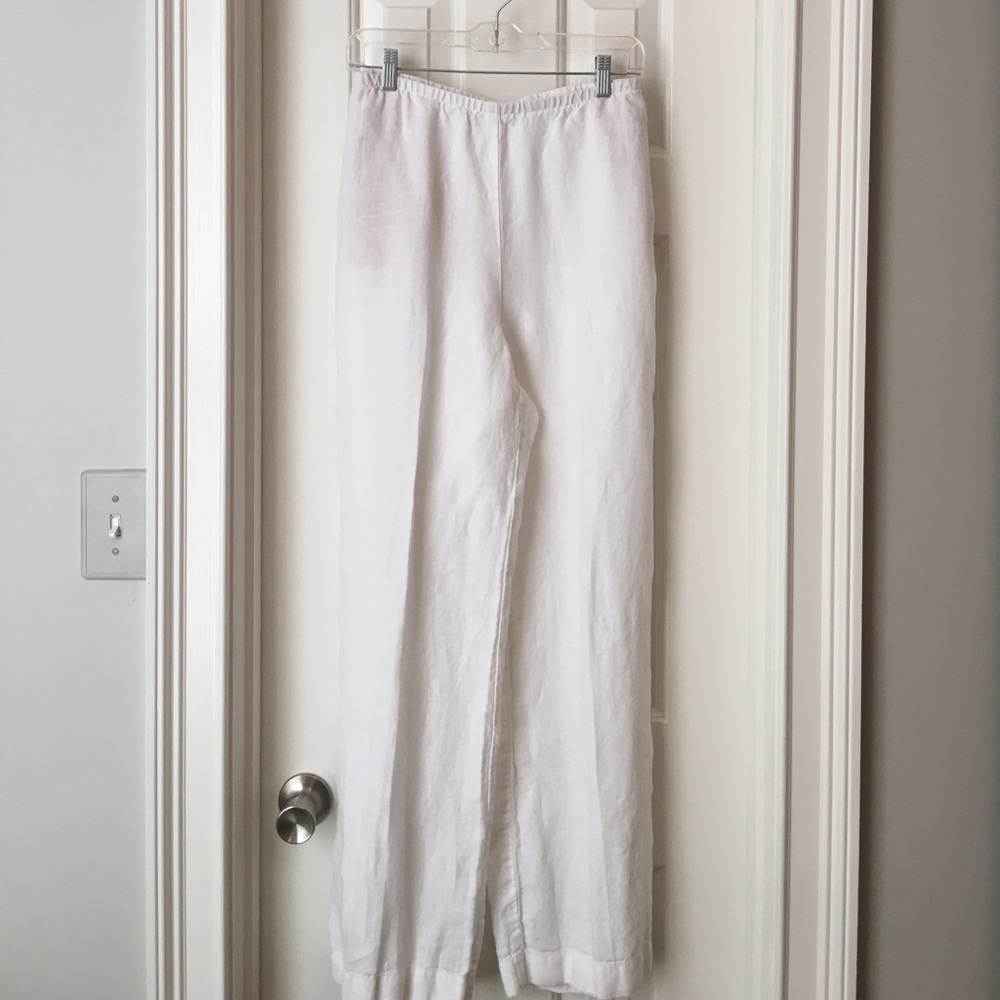 J Jill 100% Linen White Size L Pants