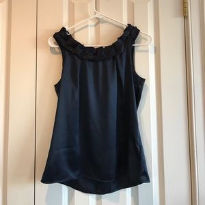 NWT BR silky top - S, navy