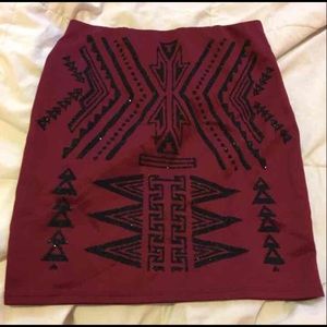 Embroidered Mini Skirt