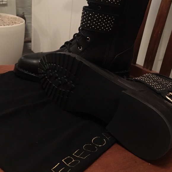 Rebecca Minkoff Mollie Boots Studs Black 7.5 NIB - Picture 3 of 4