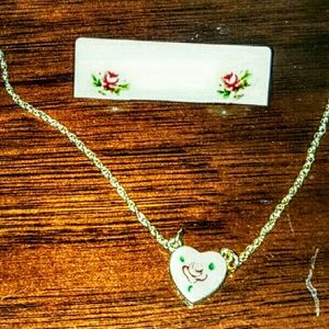 Heart earring and necklace set