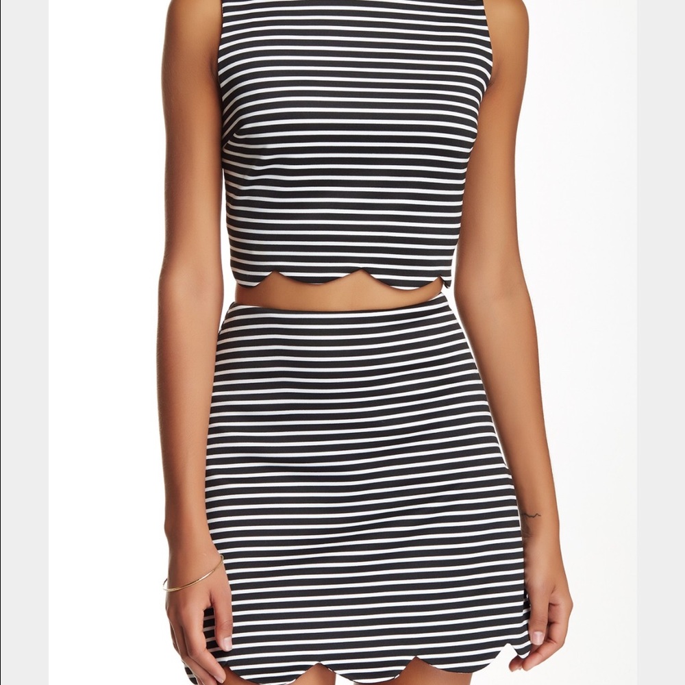 Necessary Objects Scuba Crop Top and Skirt