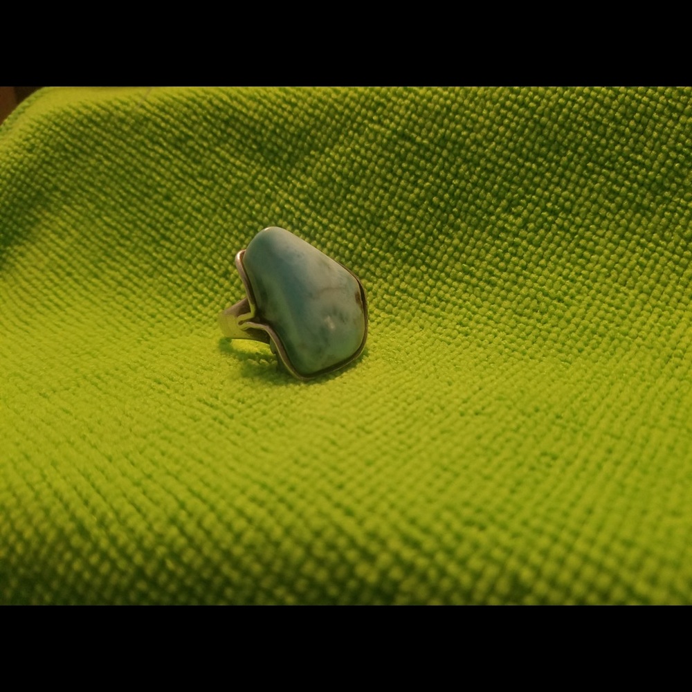 Turquoise and sterling ring