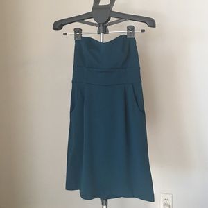 Teal strapless dress