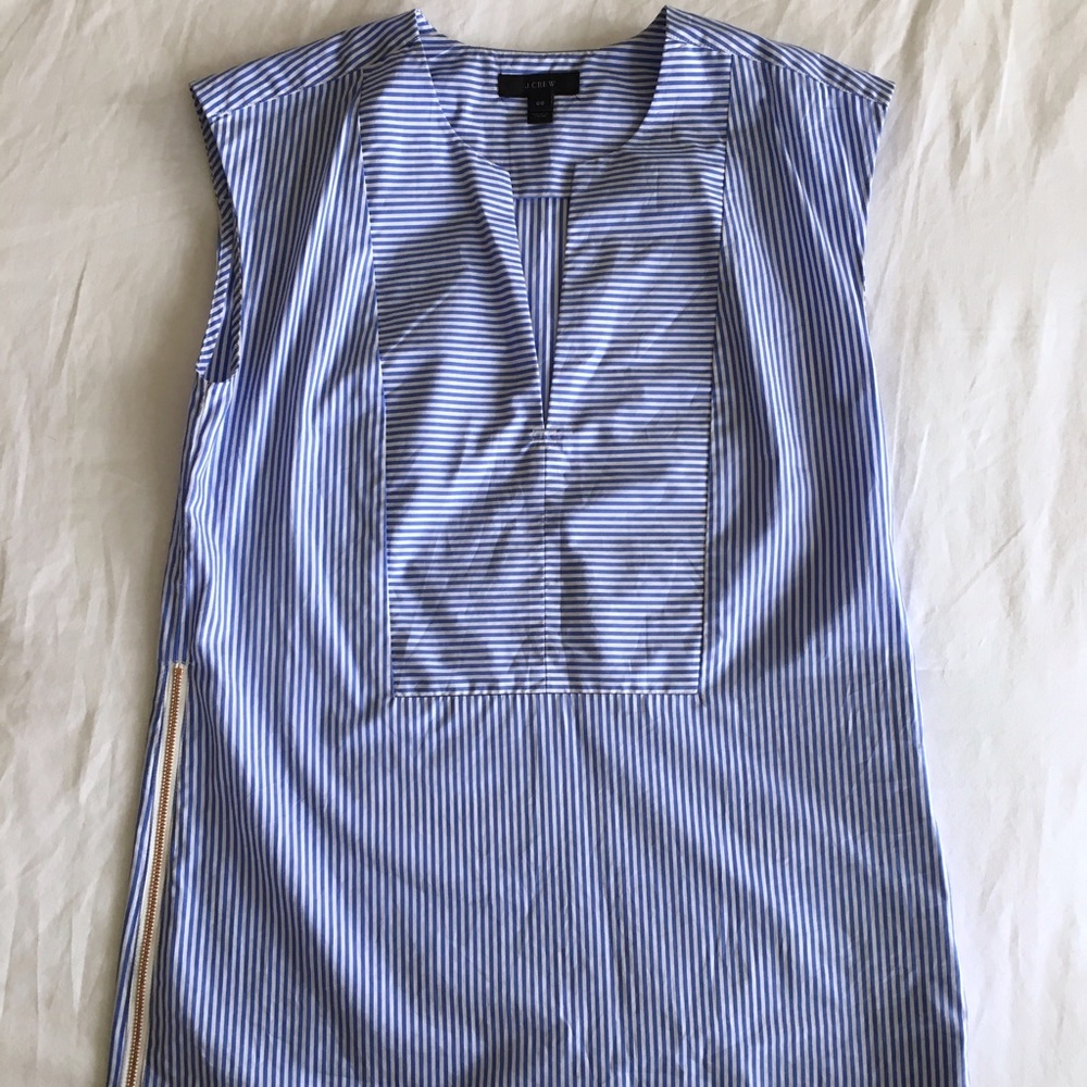J. Crew striped top with zippers size 00