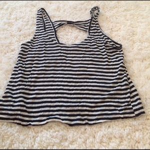 Black and white striped tank