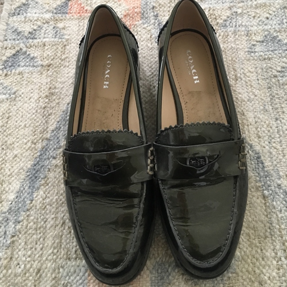 **MOVING SALE** coach green loafers