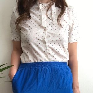 vintage Red Polka dot Bow Top