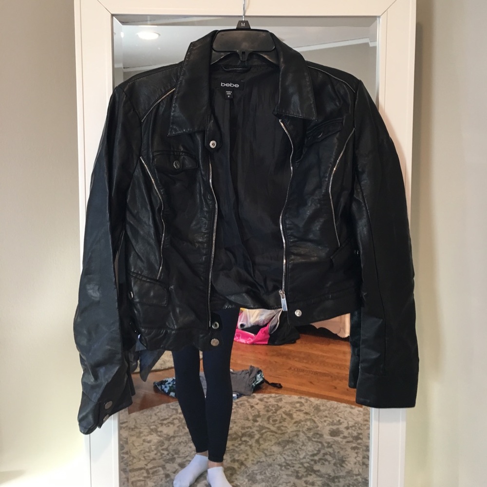 Black leather jacket