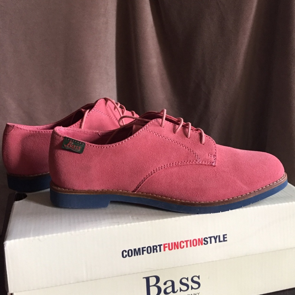 bass ely-2 desert rose suede oxfords