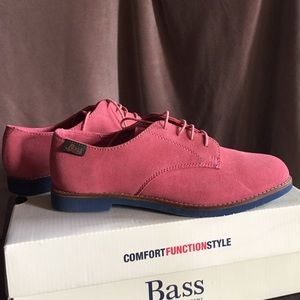 bass ely-2 desert rose suede oxfords