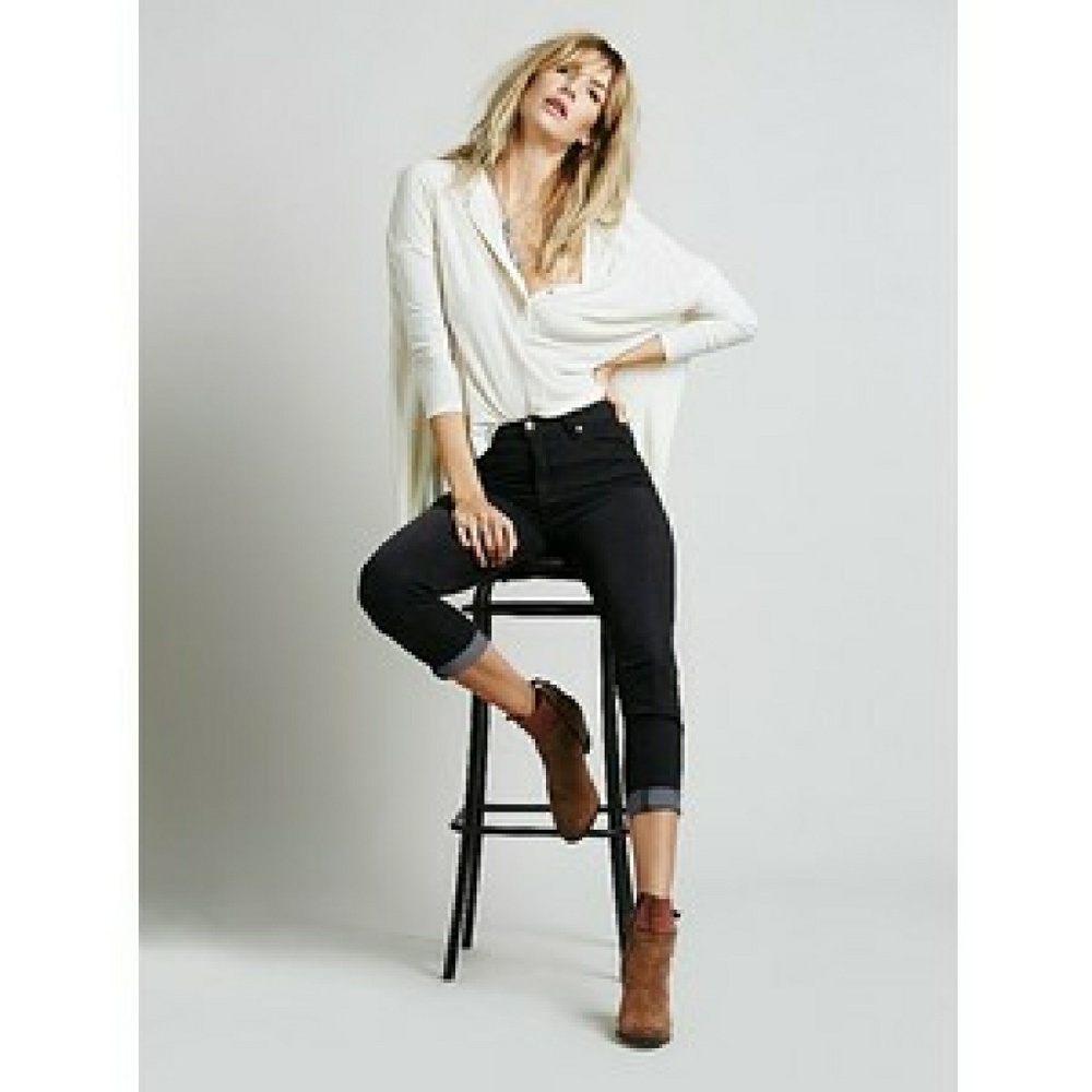 Free People Hi-Rise Roller Skinny