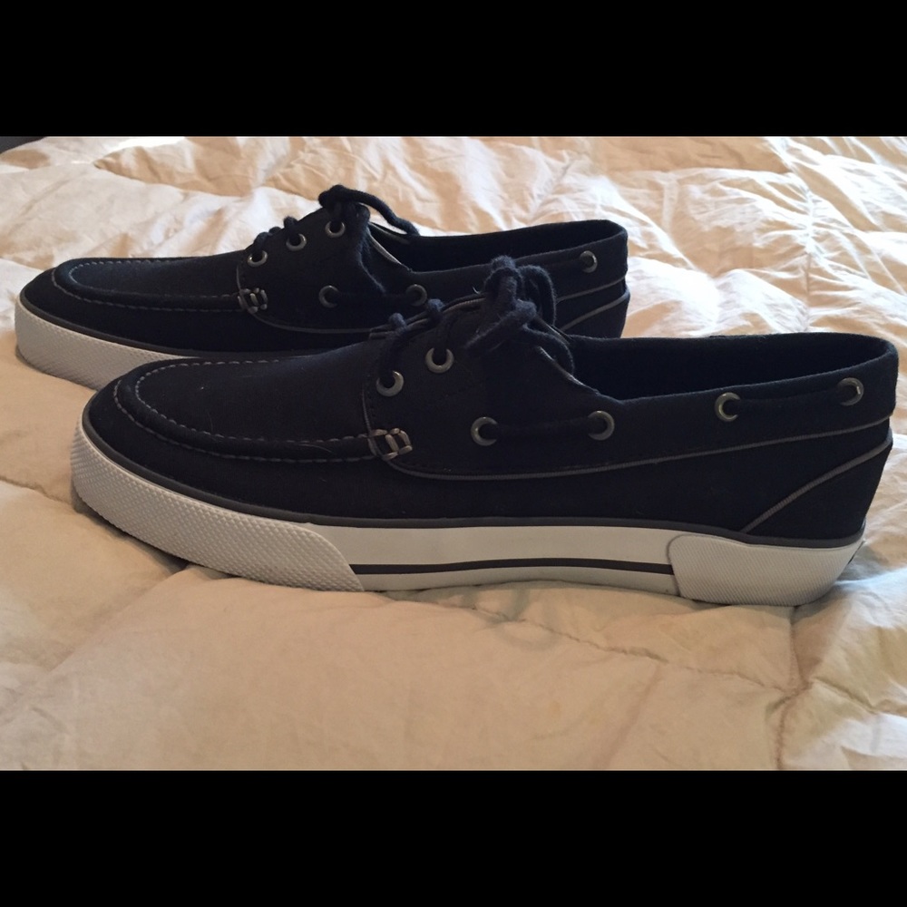 POLO by  Ralph Lauren Navy Blue Boat Shoes