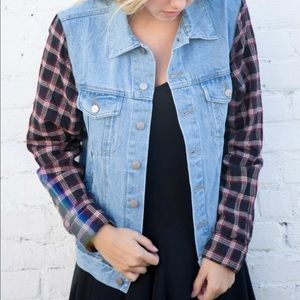 Brandy Melville Tiffany Denim/ Flannel Jacket