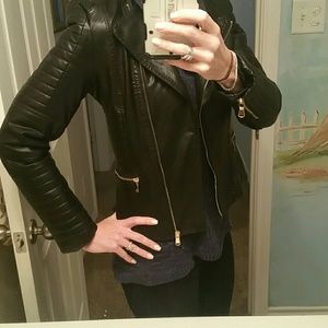 Black Faux Leather Moto Jacket
