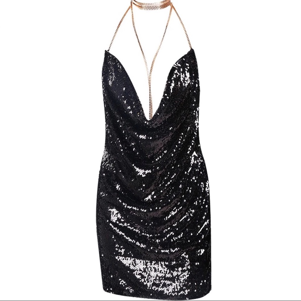 Black Mini Dress with Choker