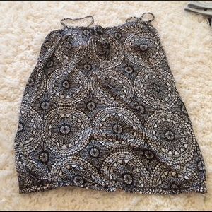 Black and white mandala pattern tank