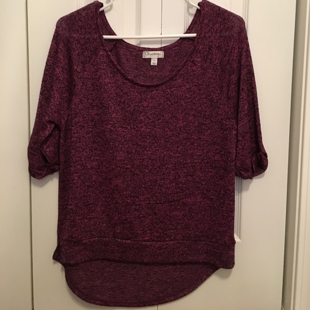 Purple/black half sleeve top