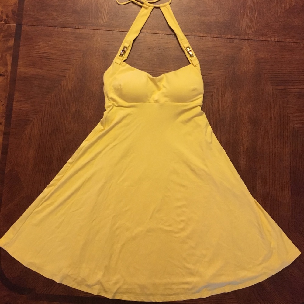 Yellow Cache Halter Dress