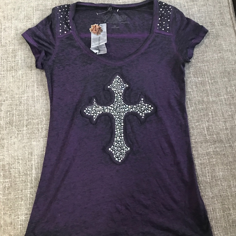 Bling Cross T-Shirt 💜 Brand new