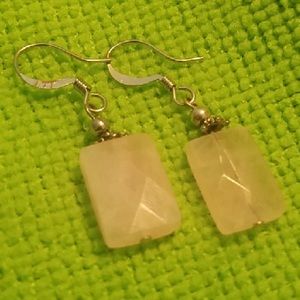 Sterling silver Rose quartz earrings