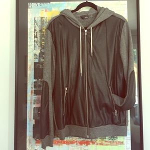 Aritzia 'Wilfred Free' faux leather panel hoodie