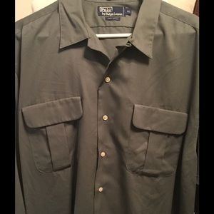 Men's Ralph Lauren army green dress shirt