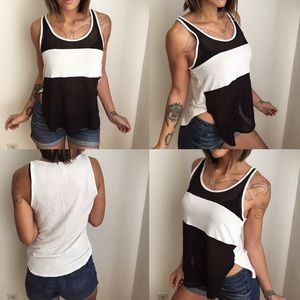 Sexy white and black mesh top