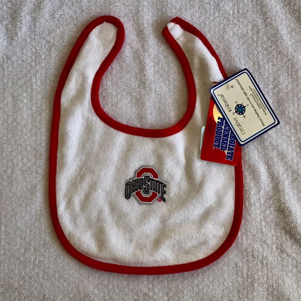 Ohio State Buckeyes OSU baby bib NWT NCAA