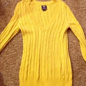 Yellow/Gold American Eagle V neck long sweater