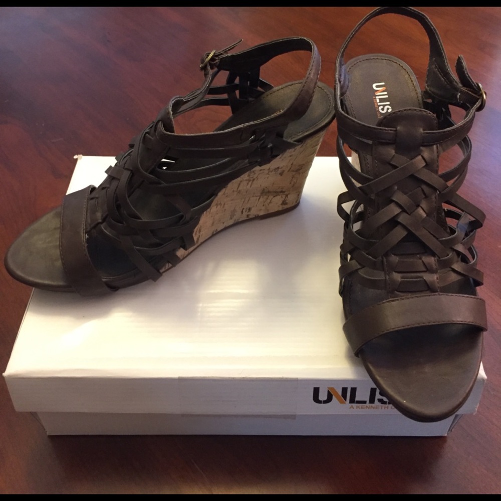Unlisted Brown Wedge Sandals