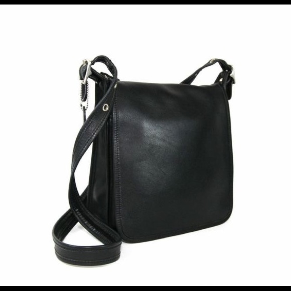 •SOLD•Coach Black Leather Cross Body Vintage Purse