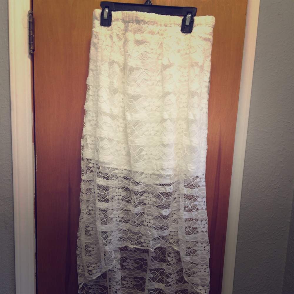 Hi low lace skirt