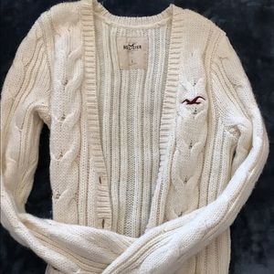 Hollister Cream Sweater Cardigan