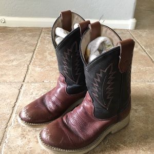 Kids leather cowboy boots