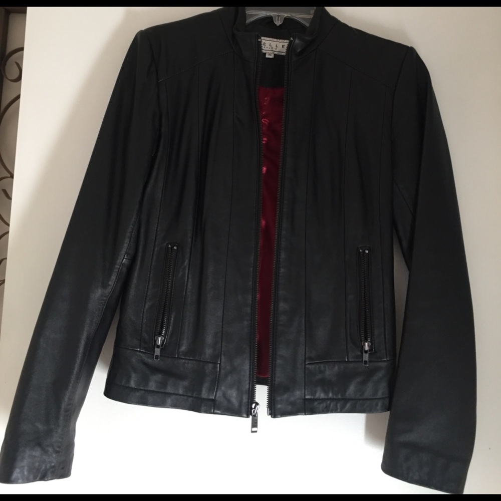 Genuine leather Moto jacket!! LIKE NEWb