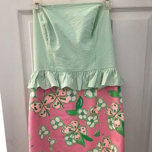 Lilly Pulitzer Strapless Peplum Dress