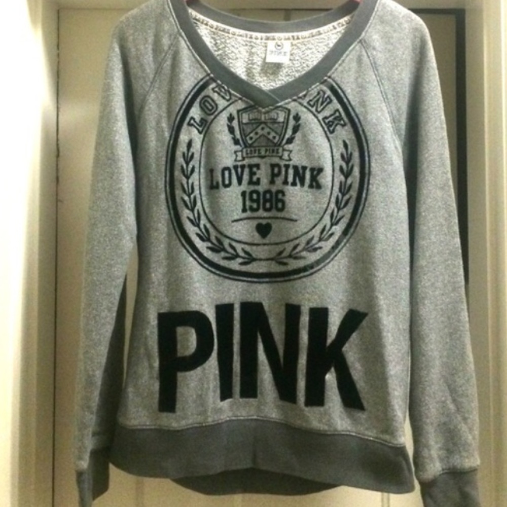 worn gray vs pink sweater